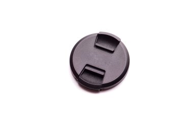 İzole siyah kamera lens kapağı