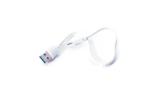 화이트 와이어 Usb 마이크로 Bm — 스톡 사진