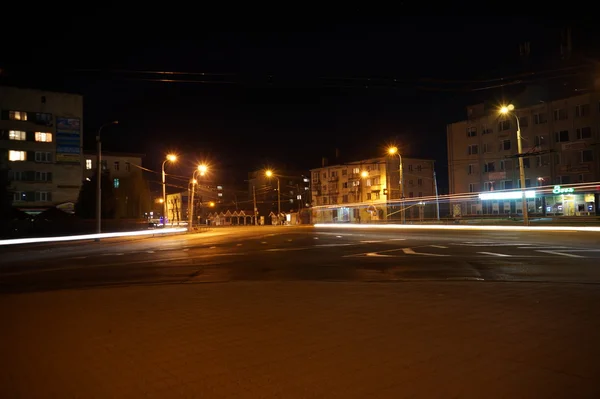 De nacht van Lutsk, Volyn, Oekraïne — Stockfoto