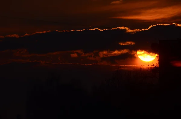 Vacker solnedgång guld — Stockfoto