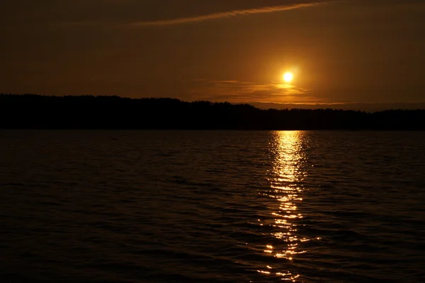 Lago Con Cielo Verano Unny Montaña — Foto de Stock