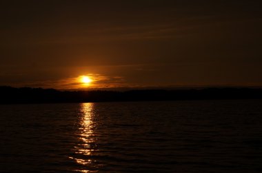sanset beach, alan, oturan siluet güneş ışığı gibi