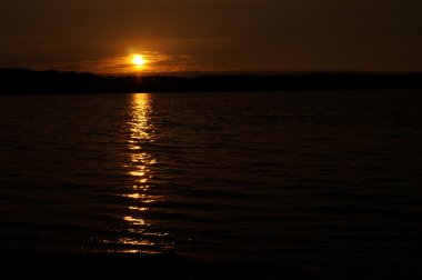 sanset beach, alan, oturan siluet güneş ışığı gibi