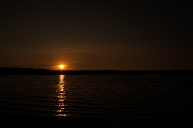 sanset beach, alan, oturan siluet güneş ışığı gibi