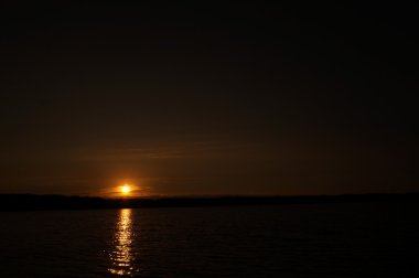 sanset beach, alan, oturan siluet güneş ışığı gibi