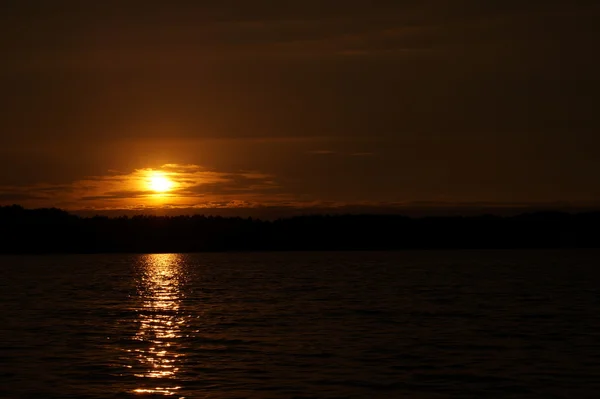 Sanset Wie Strand Gegend Silhouette Sonnenlicht Sitzen — Stockfoto