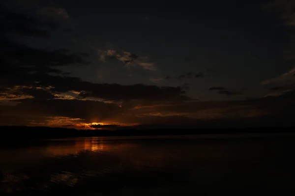 Puesta Sol Playa Con Hermoso Cielo — Foto de Stock