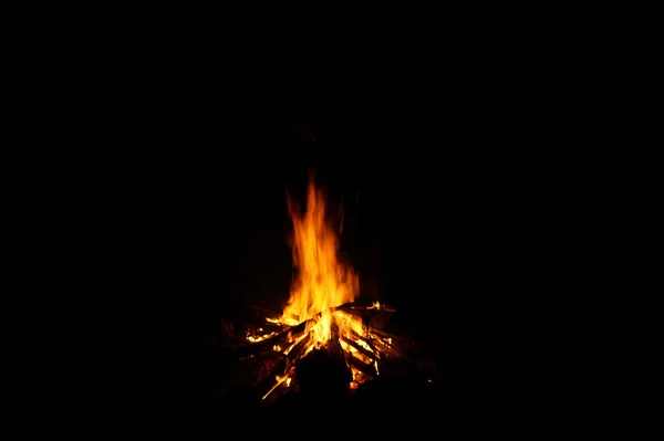 Fuego Ardiente Ombustión Viento Elemento Detalle Gente Alta Noche — Foto de Stock