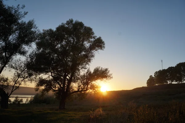 Solnedgång. Vacker utsikt över havet. Sjön sunet. Fantastiskt häftigt. vågorna. Sommaren. Landskap resor — Stockfoto