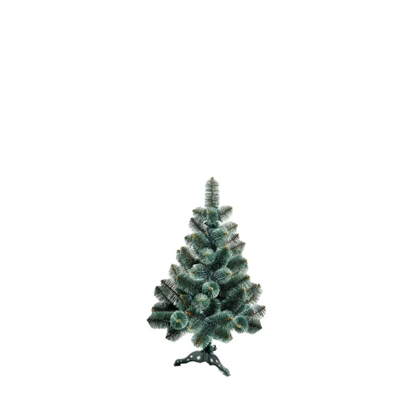 Unadorned Christmas Tree Isolated White — Stock Photo, Image