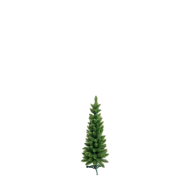 Unadorned Christmas Tree Isolated White — Stock Photo, Image