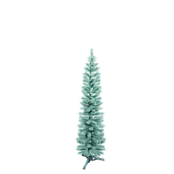 Soffice Albero Natale Artificiale Verde Isolato Sfondo Bianco Concetto Nuovo — Foto Stock