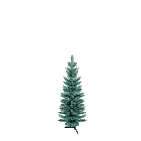 Fluffy Green Artificial Christmas Tree Isolated White Background New Year — Stock Photo, Image