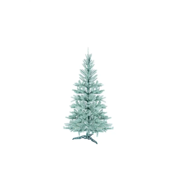 Árvore Natal Artificial Verde Fofo Isolado Fundo Branco Conceito Ano — Fotografia de Stock