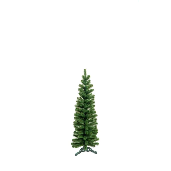 Unadorned Christmas Tree Isolated White — Stock Photo, Image
