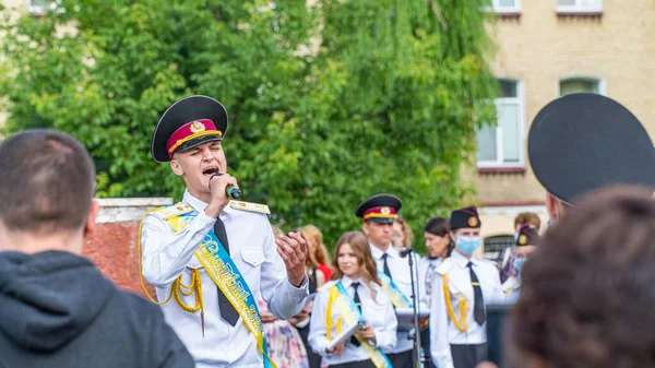 Der Ukrainische Präsident Poroschenko Zusammen Mit Dem Militär Die Studenten — Stockfoto