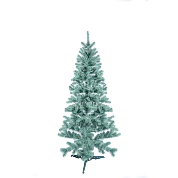 Soffice Albero Natale Artificiale Verde Isolato Sfondo Bianco Concetto Nuovo — Foto Stock