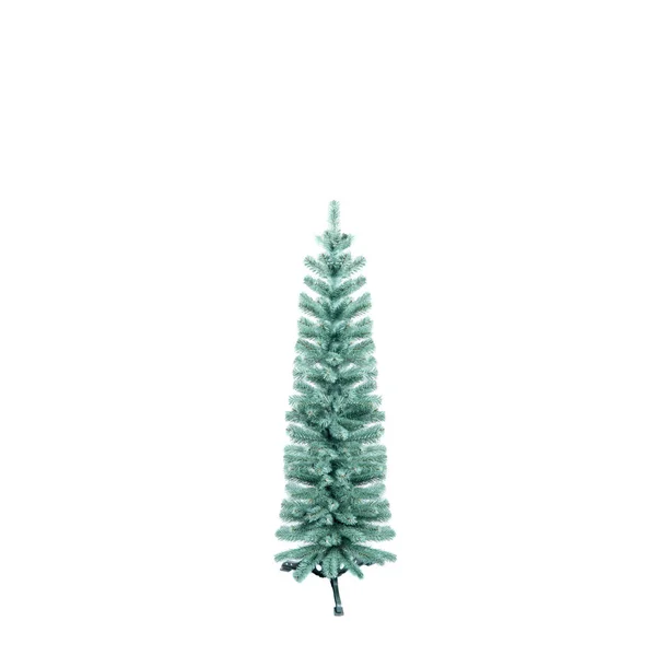 Fluffy Green Artificial Christmas Tree Isolated White Background New Year — Stock Photo, Image