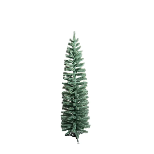 Unadorned Christmas Tree Isolated White — Stock Photo, Image