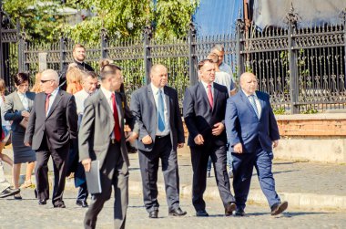 editoryal röportaj hediye Volynskaiy polis özel arabalar Lutsk, Volyn bölgesi Ukrayna 03.09.15 