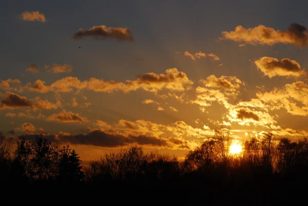 Abstrakte Natur Hintergrund. launischer rosa, lila und blauer wolkenverhangener Himmel bei Sonnenuntergang — Stockfoto