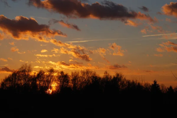 Nature abstraite. ciel nuageux rose, violet et bleu orangé — Photo