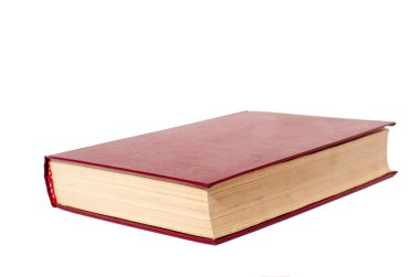 izole kopya alanı ile beyaz arka plan üzerinde kırmızı ciltli kitap