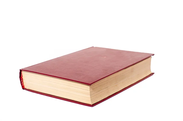 孤立与副本空间在白色背景上的空白红色精装书 — 图库照片
