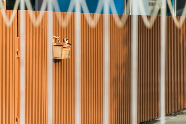 Mailbox on wood wall in sun light — Stock Photo, Image