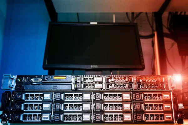 Storage servers in data room Domestic Room — Stock Photo, Image