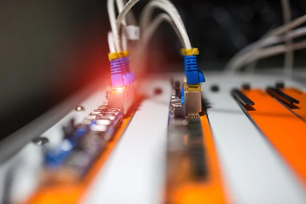 Tecnologia do interruptor do núcleo no lugar da sala de rede — Fotografia de Stock