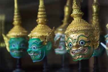 Bangkok, Tayland 'da Khon Maskesi Sırası