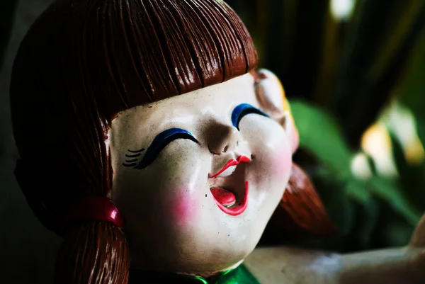 Antique doll smile still life — Stock Photo, Image