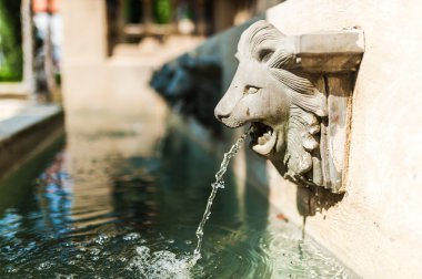 Güneş ışıklı ile aslan Çeşmesi