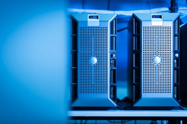 Computer Network servers in data room — Stock Photo, Image