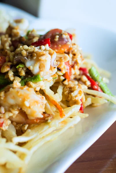 Papaya salad with horse crab — Stock Photo, Image