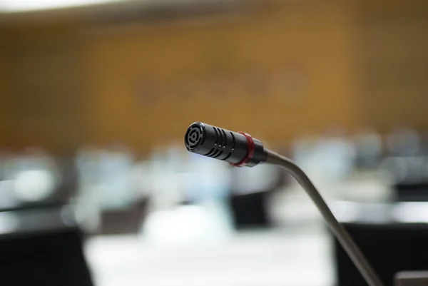 Microphone in computer lab soft light — Stock Photo, Image