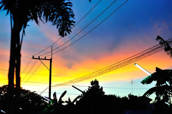 Sky sunset dramatic cloud in near evening — Stock Photo, Image