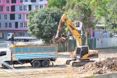 İnşaat alanında kazıcı