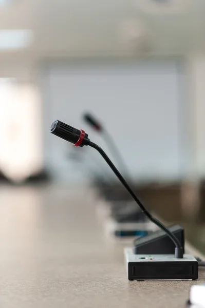 Microphone in computer lab soft light — Stock Photo, Image
