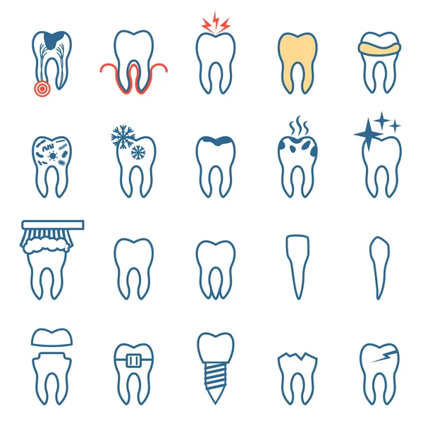 Doença dentária, conjunto de dentista vetorial — Vetor de Stock