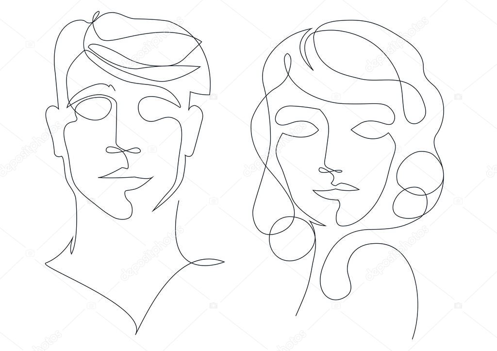 One line drawing face.
