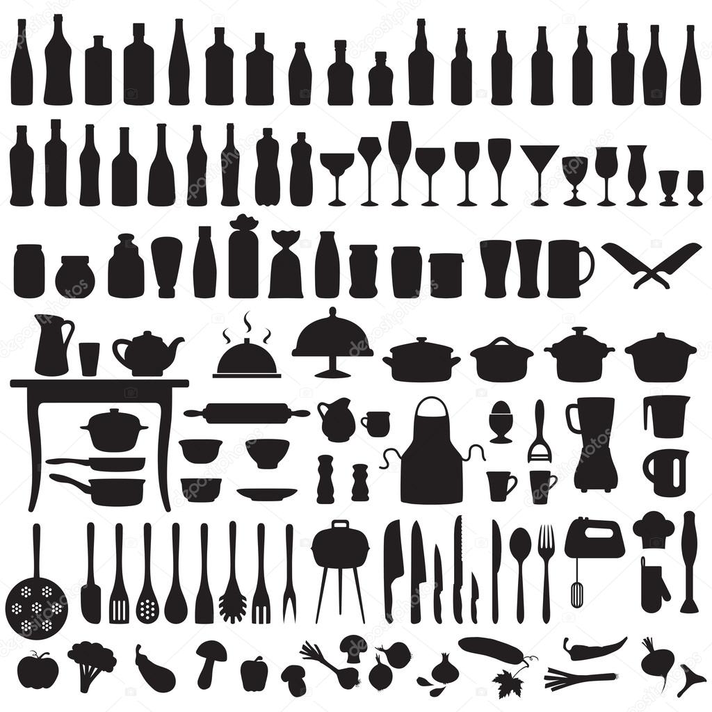 kitchen tools, cooking icons