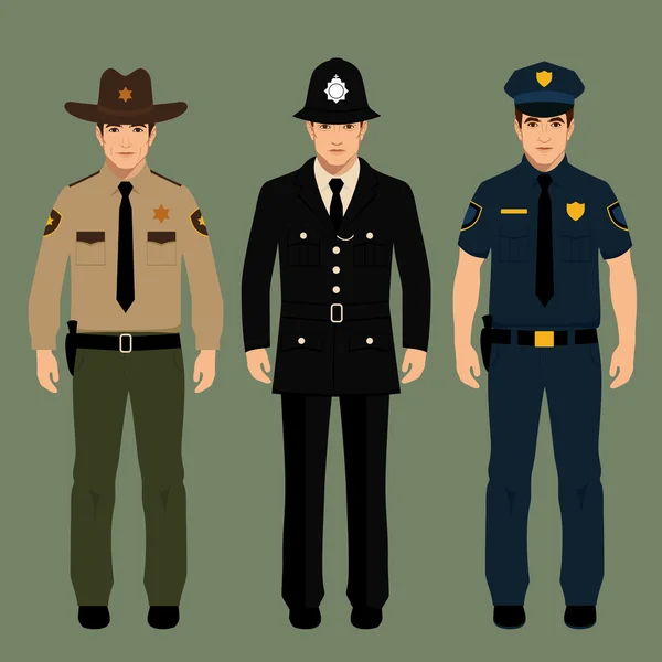 Policía y sheriff — Vector de stock