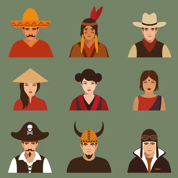 People faces, — Stock Vector