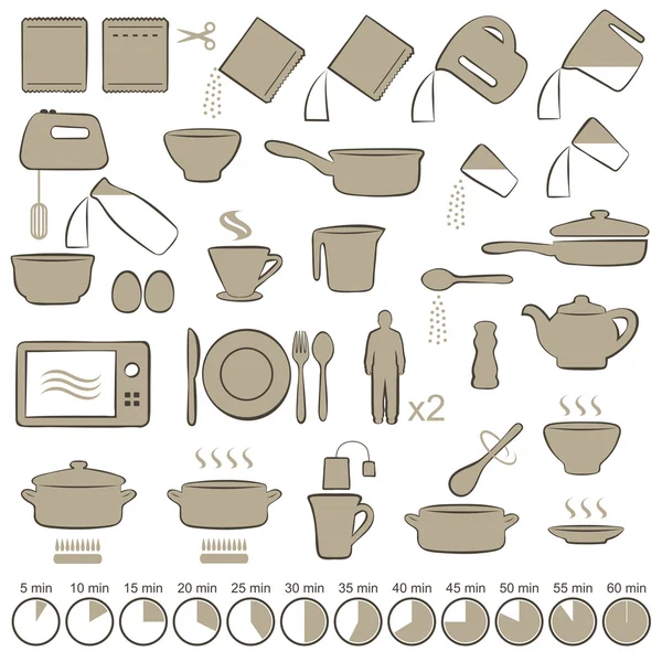 Instrucciones del manual de cocina , — Archivo Imágenes Vectoriales