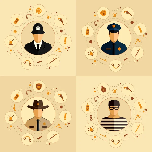 Security icon, police — Stock Vector