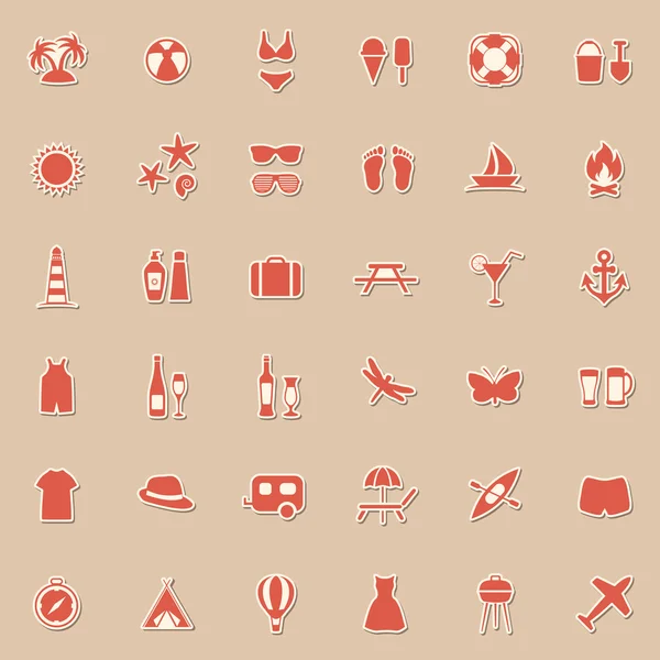 Iconos de playa, verano — Vector de stock