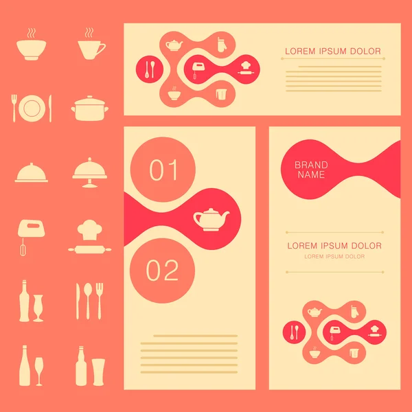 Vector restaurant menu card, banner — Stock Vector