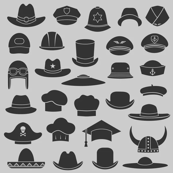 Ensemble vectoriel chapeau et capuchon — Image vectorielle